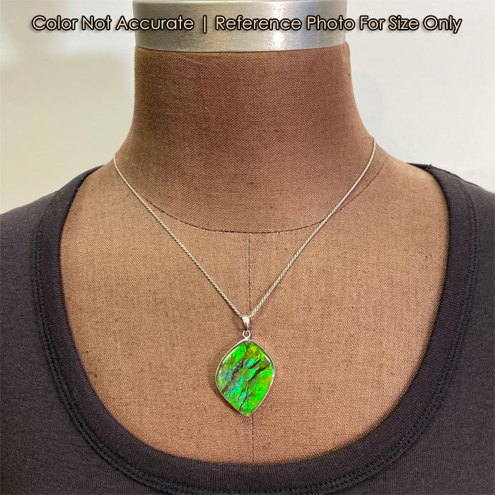 silver ammolite pendant size