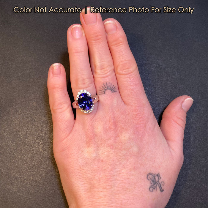 platinum tanzanite ring on hand size