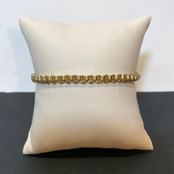 yellow gold small multi chino link bracelet