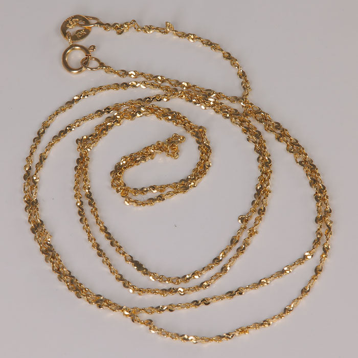 Small Rope Chain 10K Yellow Gold Small Rope Link Chain 24
