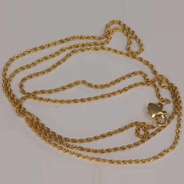Small Rope Chain 14K Yellow Gold Small Rope Link Chain 20