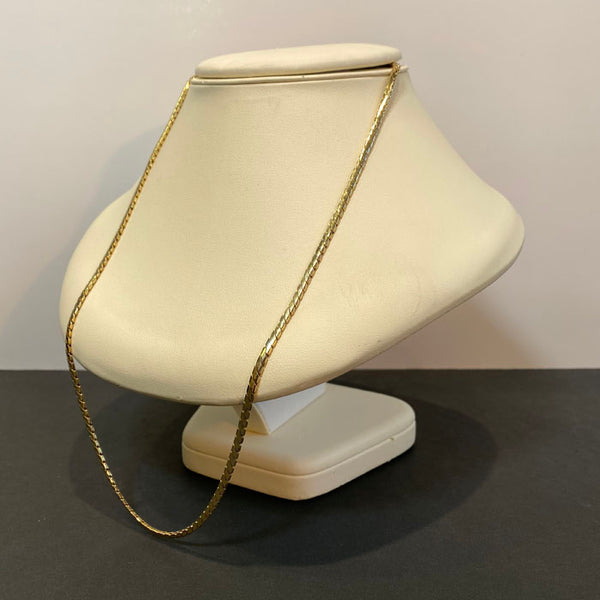 18K Yellow Gold Snake Style Chain Necklace 21