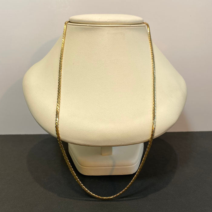 18k yellow gold snake style chain necklace