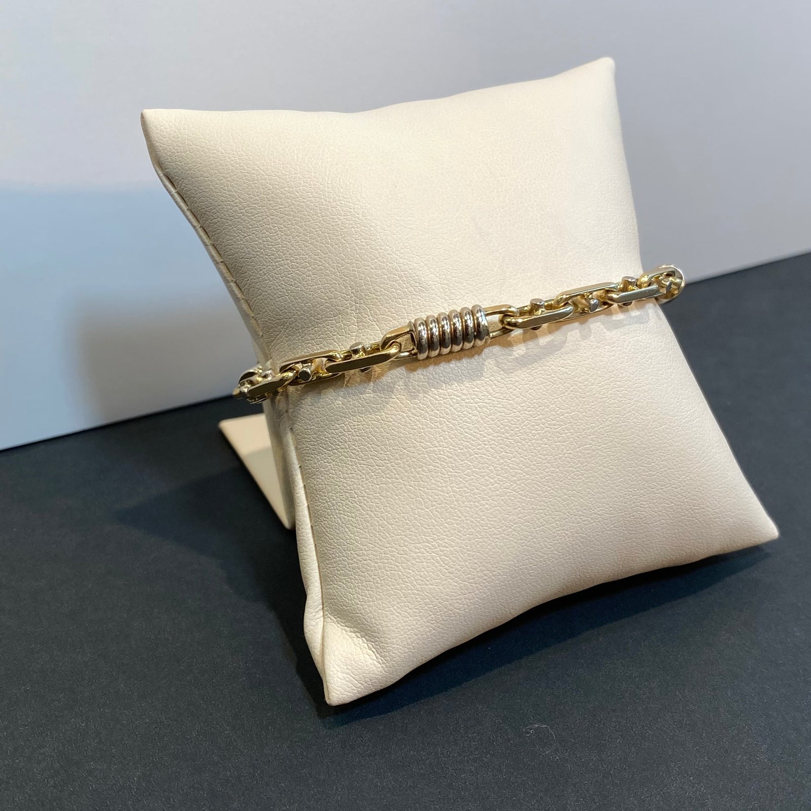 yellow and white gold spring bracelet