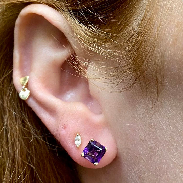 Buy Light Purple Stone Stud Earrings, Purple Stone Stud Earrings, February  Birthstone Stud Earrings, Purple Solitaire Earrings, Purple Cz Online in  India - Etsy
