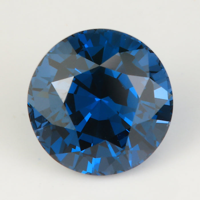 round stepped brilliant spinel gemstone cobalt color