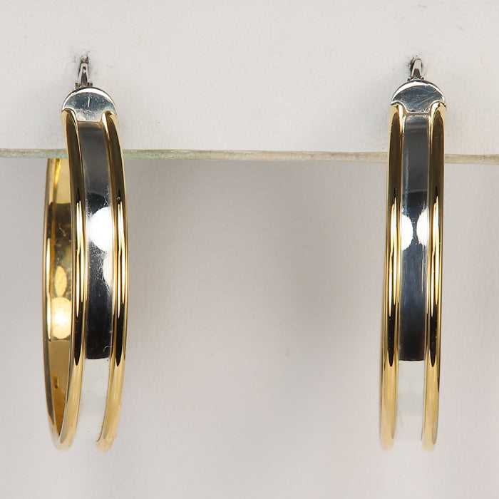 gold hoop earrings with sterling silver