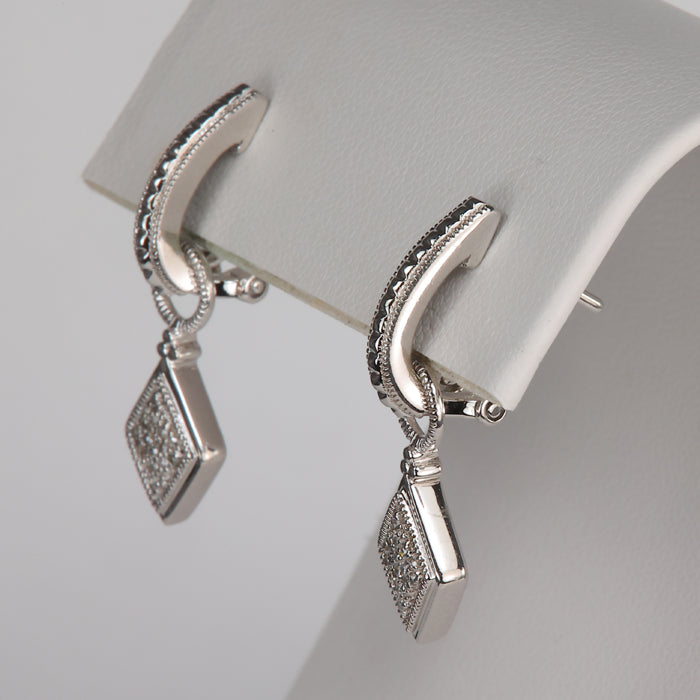 estate sterling and diamond earrings