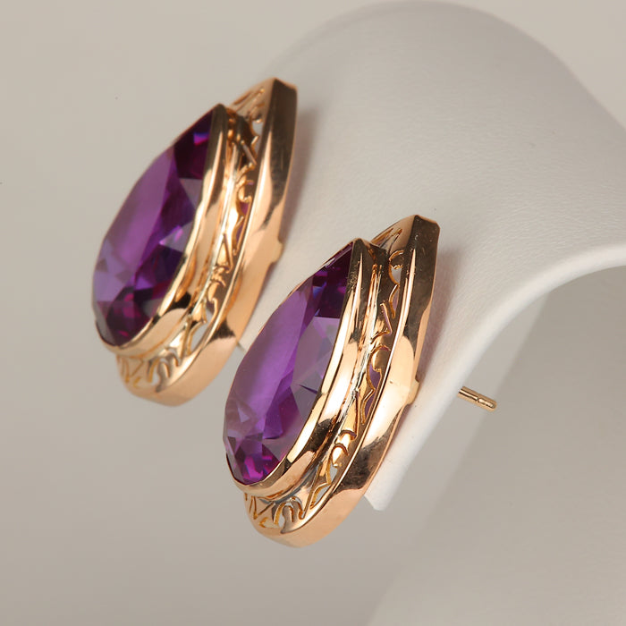 statement synthetic sapphire earrings