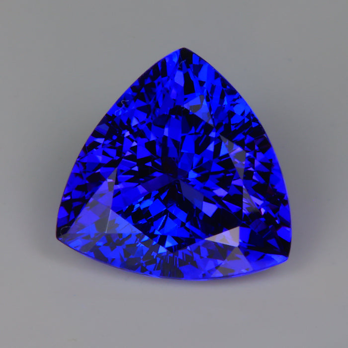 Trilliant cut tanzanite gemstone violet blue color