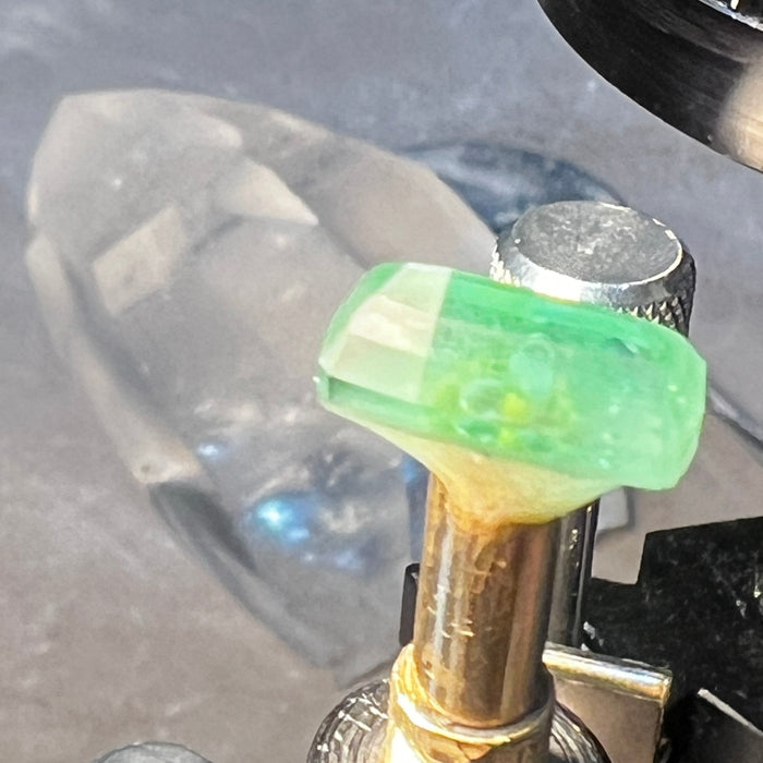 tapered tourmaline gem preform to faceted