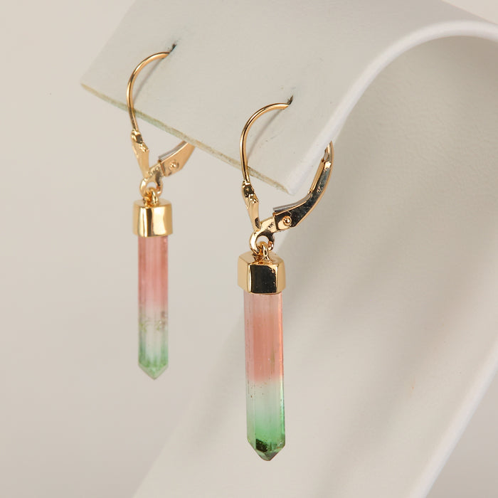 tourmaline crystal earrings in yellow gold 