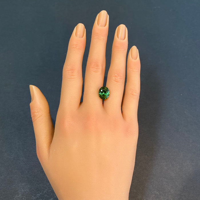 tourmaline oval cut green yellow