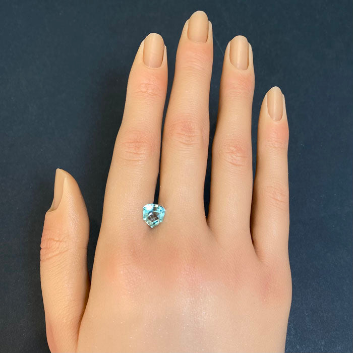 green blue tourmaline gem shield cut