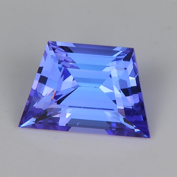 tanzanite gemstone trapezoid cut mostly blue