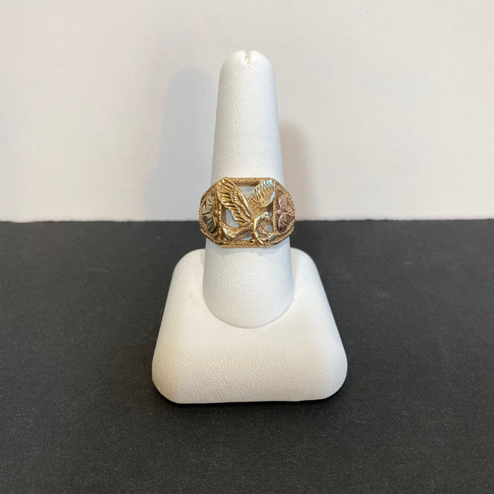 yellow rose and white mens signet ring