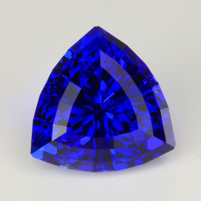 violet blue step trilliant cut tanzanite gemstone