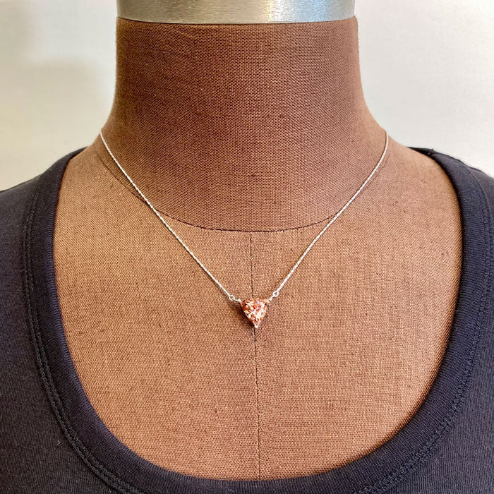 pink orange trilliant zircon necklace 