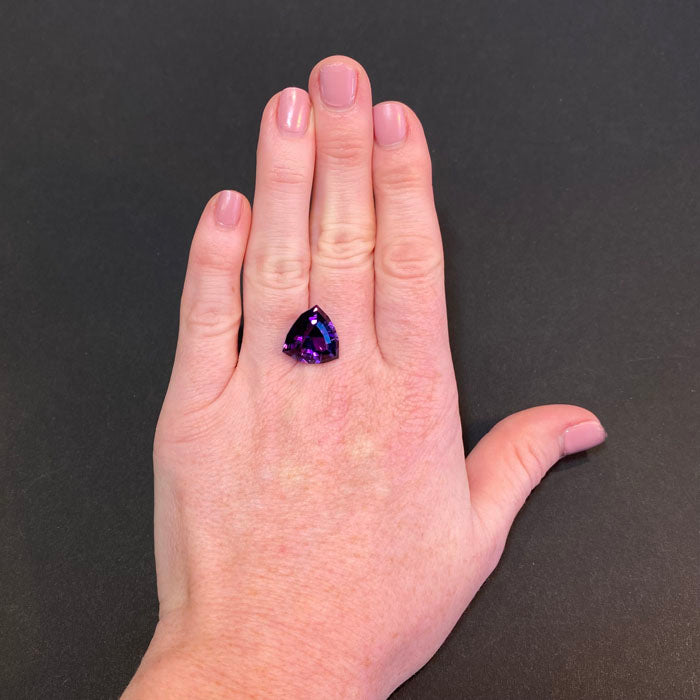 natural amethyst trilliant cut
