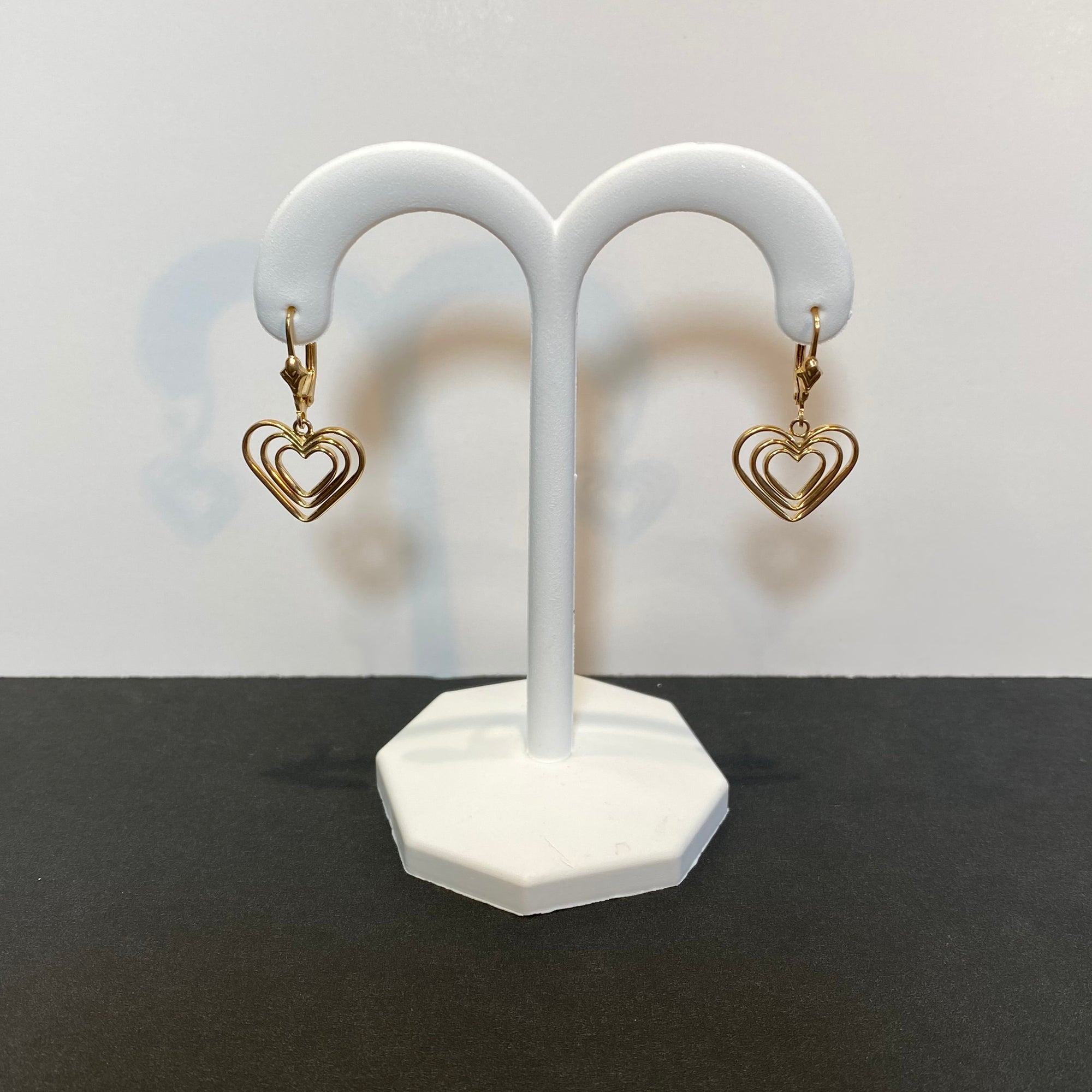 14k yellow gold heart earrings