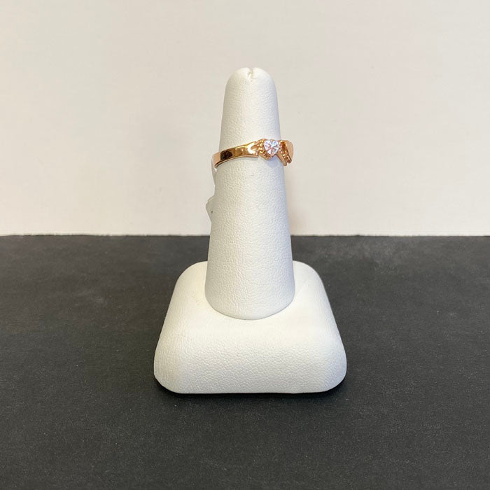 triple heart ring in rose gold