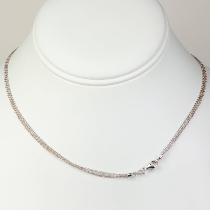 white gold cable chain triple strand