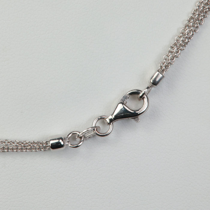 triple white gold cable chains with clasp