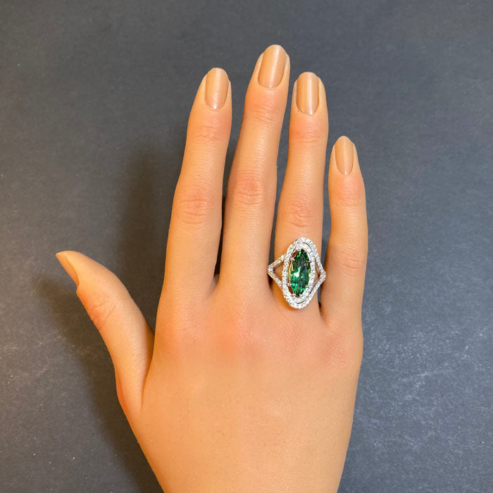 tsavorite garnet ring diamonds white gold