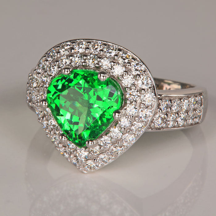 tsavorite garnet and diamond ring white gold