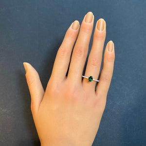 tsavorite garnet oval cut diamond band ring