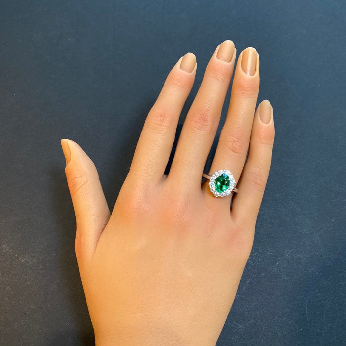 tsavorite garnet and diamond ring platinum
