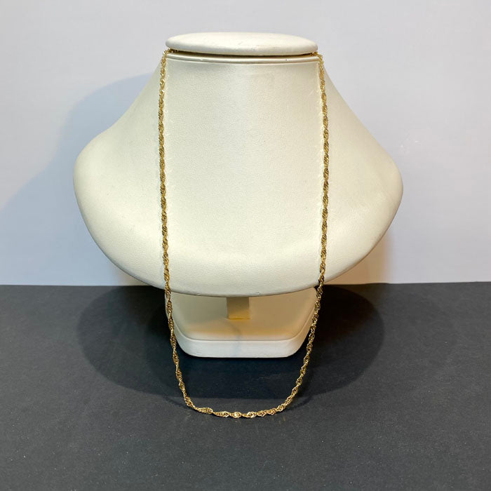 yellow gold twist chain necklace