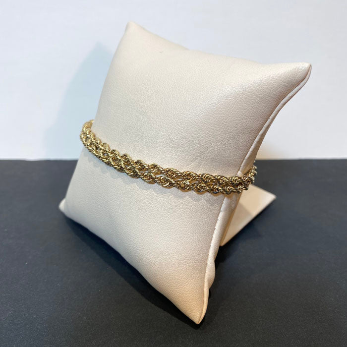 14K Yellow Gold Two Strand Rope Bracelet
