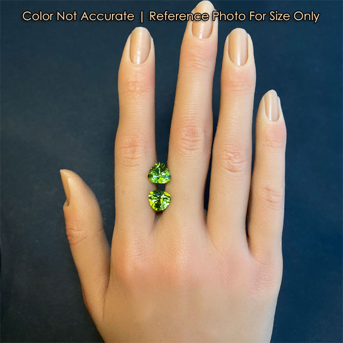 green color peridot gems size