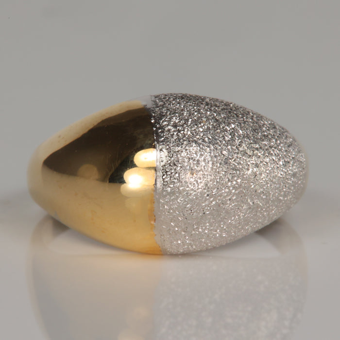 yellow gold split two tone dome ring