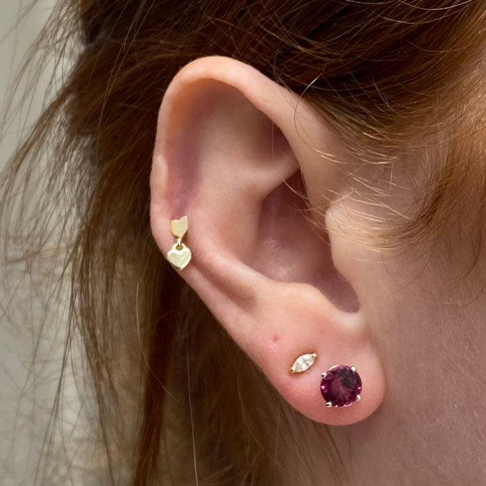 white gold and umbalite garnet stud earrings