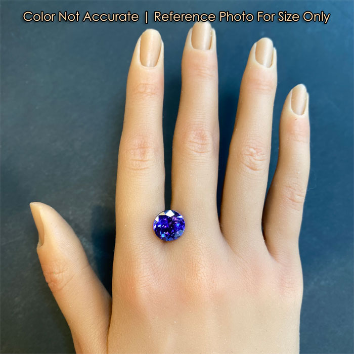 round tanzanite gem size