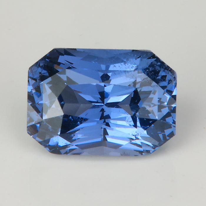 brilliant emerald cut spinel gemstone violet blue color 