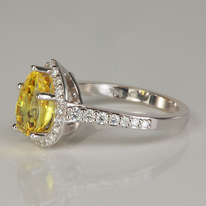 yellow sapphire gemstone ring with diamonds 