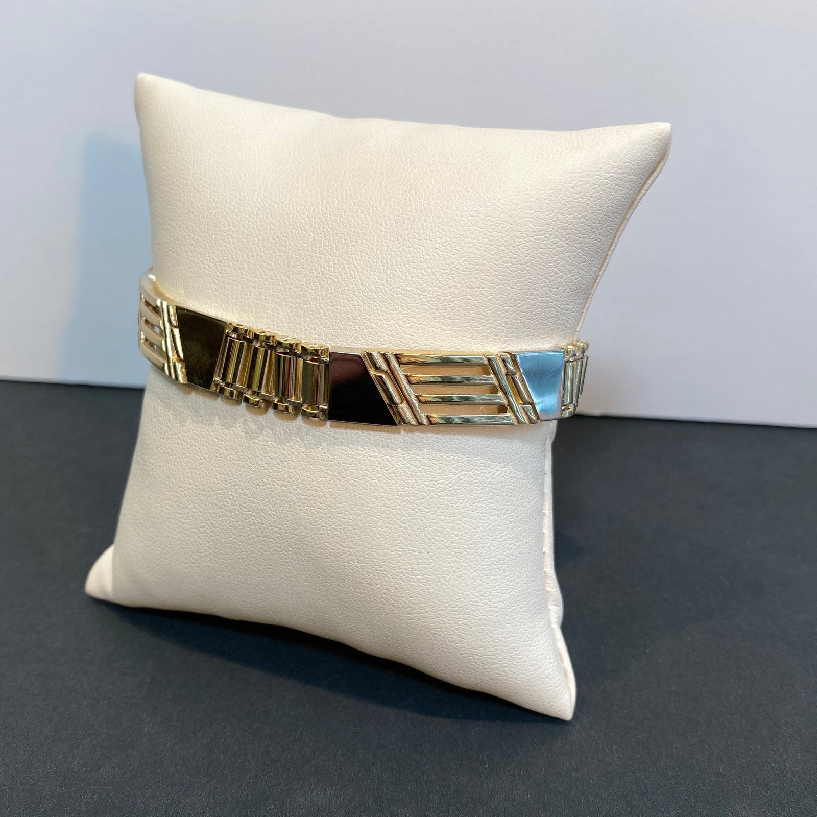 yellow and white gold link bracelet