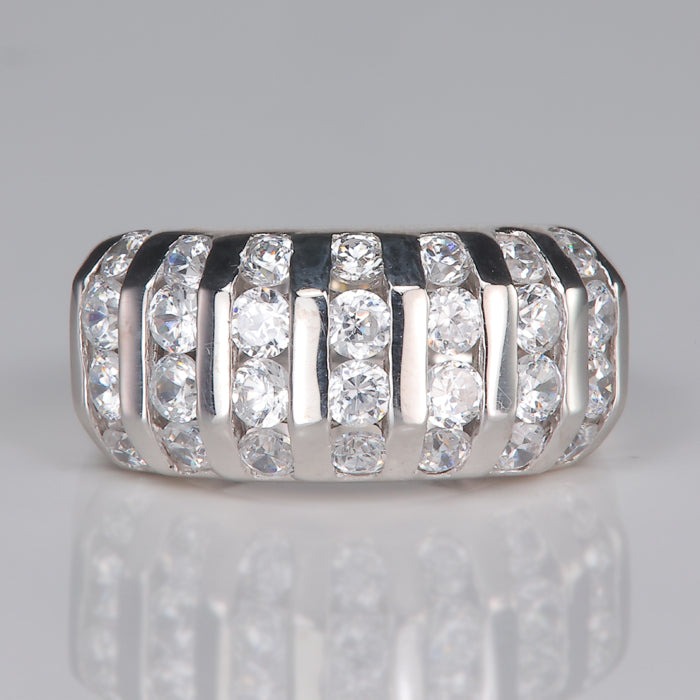 estate white gold and cubic zirconia statement ring
