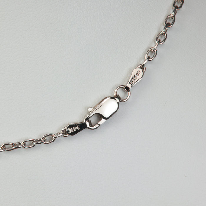 cable link chain and clasp white gold