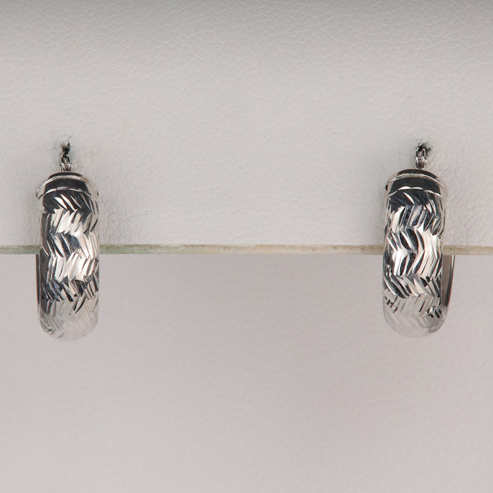 estate white gold hoop earrings