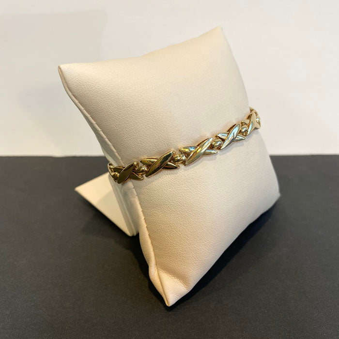 yellow gold bracelet x link