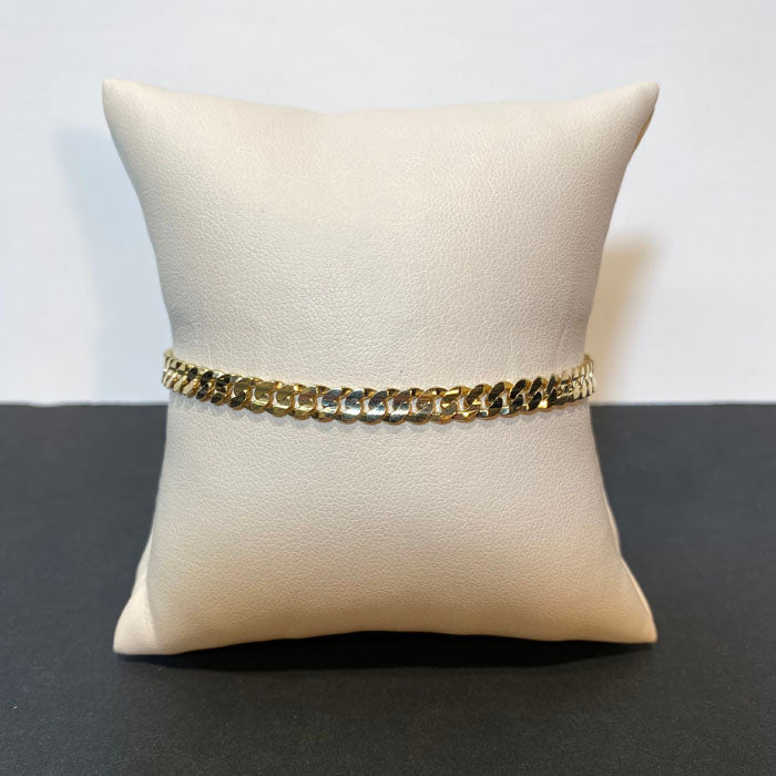 yellow gold curb link bracelet 8inch