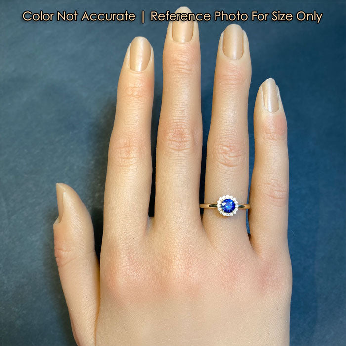 yellow gold sapphire and diamond ring size to hand