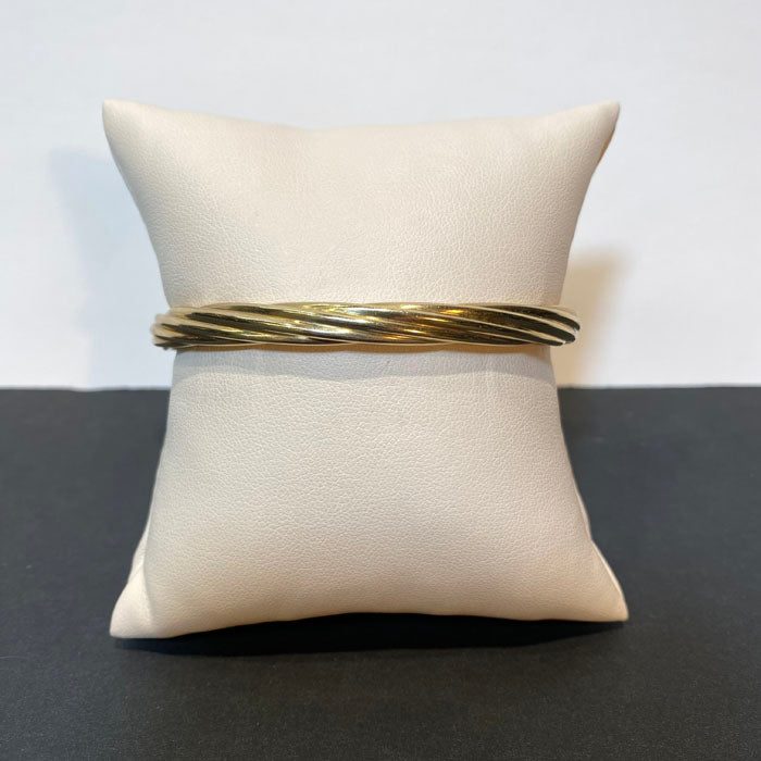 bangle bracelet spiral twist yellow gold