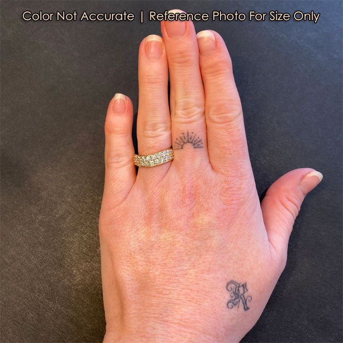 diamond ring in yellow gold contour wave style