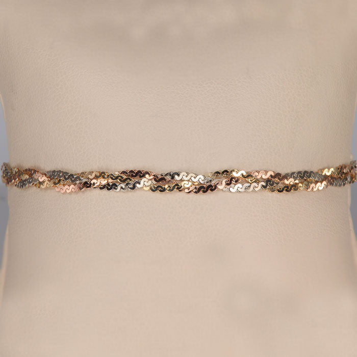 estate bracelet yellow rose and white gold s link serpentine