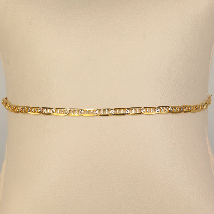 yellow with white gold anchor mariner link bracelet anklet